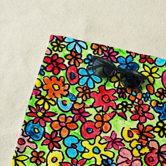 Retro flowers strandtuch (Beispiel)