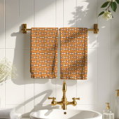 Retro Flowers Towel Brown Copper Bath Accent Badhandtuch Set