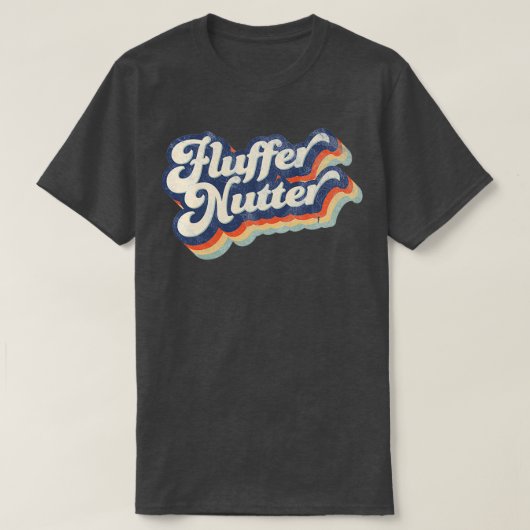 Retro FlufferNutter 1970s gestörtes Design T-Shirt (Design vorne)