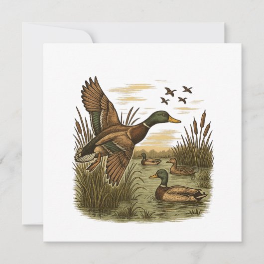 Retro-Flug-Entenjagd, Karte (Vorderseite)