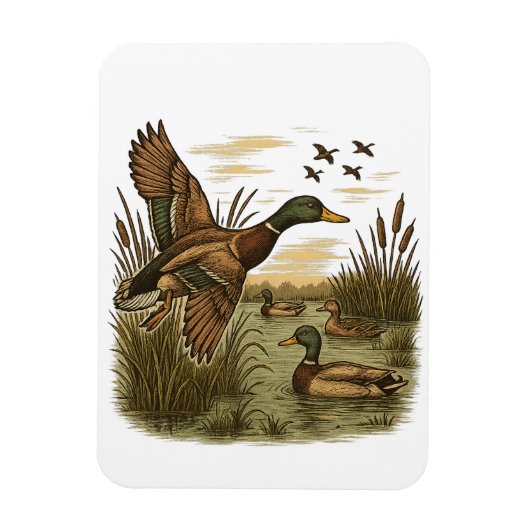 Retro-Flug-Entenjagd, Magnet (Vertikal)