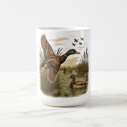 Retro-Flug-Jagd-Ente-Mallarde, Kaffeetasse (Mittel)