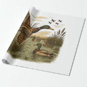Retro-Flug-März-Ente-Jagd Geschenkpapier (Ungerollt)