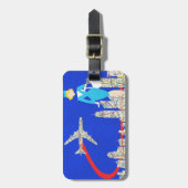 Retro Flugbegleiter-kundengerechter Gepäckanhänger (Vorderseite vertikal)