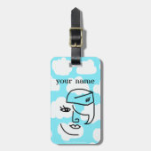 Retro Flugbegleiter-personalisierter Gepäck-Umbau Gepäckanhänger (Vorderseite vertikal)