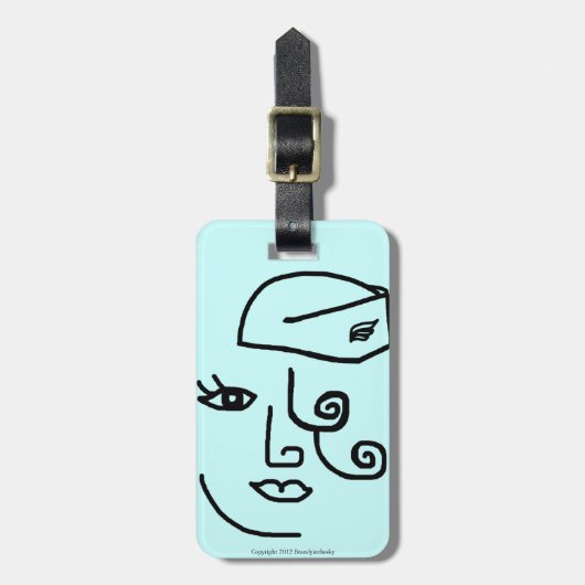 Retro Flugbegleiter-personalisierter Gepäck-Umbau Gepäckanhänger (Vorderseite vertikal)