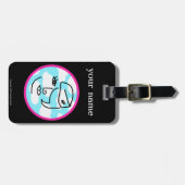 Retro Flugbegleiter-personalisierter Gepäck-Umbau Gepäckanhänger (Vorderseite horizontal)