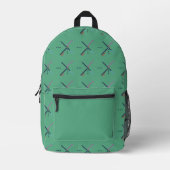 Retro-Flughafen-Teppichmuster-Rucksack Bedruckter Rucksack (Vorderseite)
