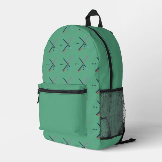 Retro-Flughafen-Teppichmuster-Rucksack Bedruckter Rucksack (Rückseitige Ecke Rechts)