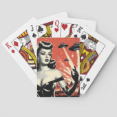 Retro-Flugobjekt Pin-up Spielkarten (Rückseite)