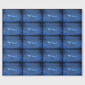 Retro-Flugzeug #87 Blau Geschenkpapier (Flach)