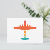 Retro-Flugzeug Einladung (Stehend Vorderseite)