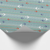 Retro Flugzeug-Muster-Packpapier Geschenkpapier (Ecke)