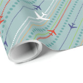 Retro Flugzeug-Muster-Packpapier Geschenkpapier (Rolleneckpunkt)