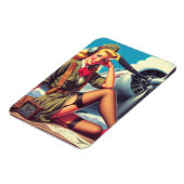 Retro-Flugzeug-Pin-Up Magnet (Linke Seite)