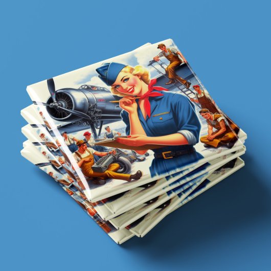 Retro-Flugzeug-Pin-up Magnet