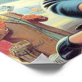 Retro-Flugzeug Pin-up Poster (Ecke)