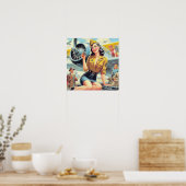Retro-Flugzeug Pin-up Poster (Küche)