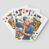 Retro-Flugzeug-Pin-up Spielkarten (Rückseite)