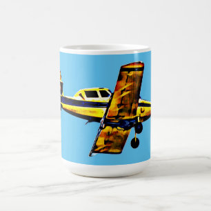 Retro-Flugzeug-Pop-Art-Tasse Kaffeetasse