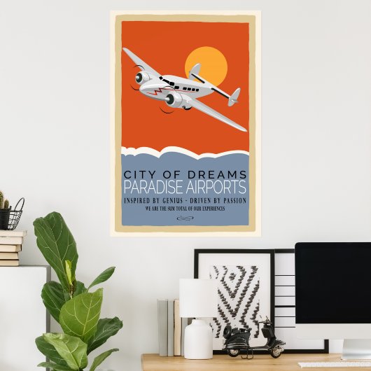 Retro-Flugzeug Poster (Heimbüro)