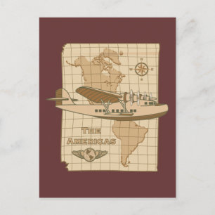 Retro-Flugzeug Postkarte