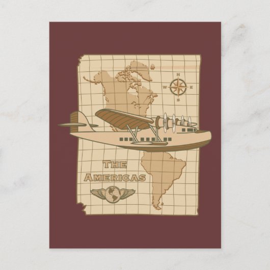 Retro-Flugzeug Postkarte (Vorderseite)