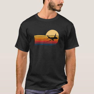 Retro-Flugzeug Sunse Retro-Flugzeug fliegen Vintag T-Shirt
