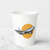 Retro Flugzeug Vintag Jet Travel Art Design Pappbecher (Vorderseite)