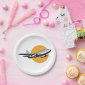 Retro Flugzeug Vintag Jet Travel Art Design Pappteller (Party)