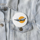Retro-Flugzeug Vintage-Jet-Reise-Kunst-Design  Button (Beispiel)
