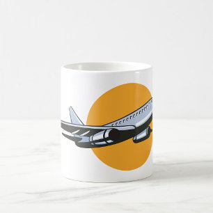 Retro-Flugzeug Vintage-Jet-Reise-Kunst-Design Kaffeetasse