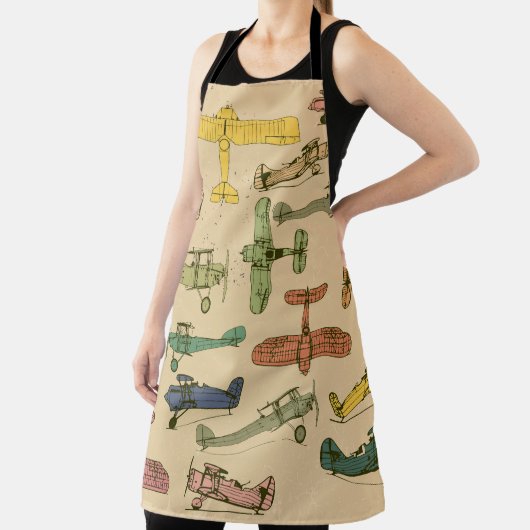 Retro-Flugzeuge: Vintages Muster gebrochen. Schürze (InSitu)