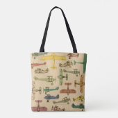 Retro-Flugzeuge: Vintages Muster gebrochen. Tasche (Rückseite)