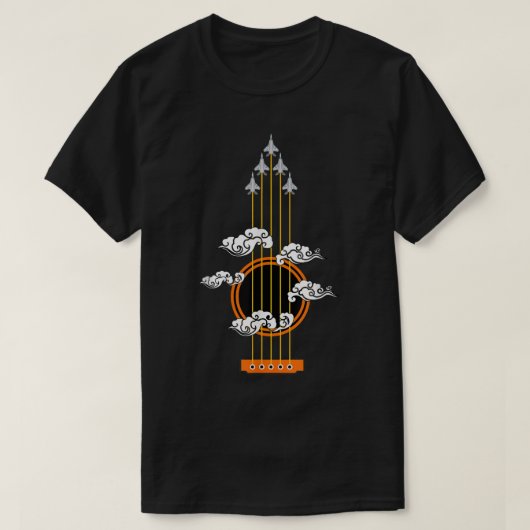 Retro-Flugzeuggitarrist oder Musiker T-Shirt (Design vorne)