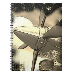 Retro-Flugzeugkunst Technica Notizbuch Notizblock