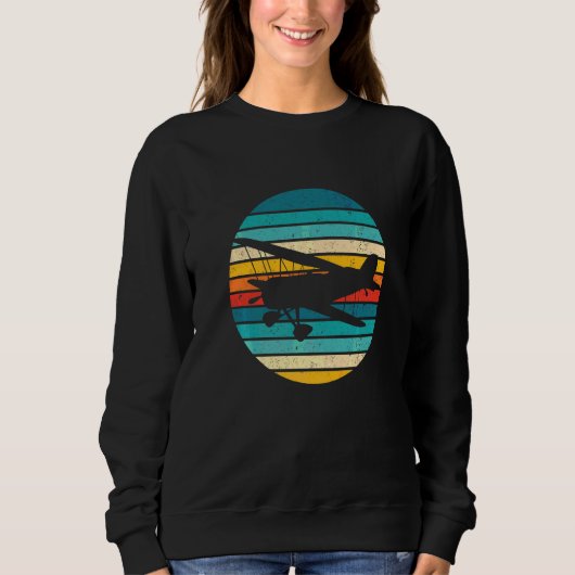 Retro-Flugzeugpilot Flugluftfahrt & Modellflug Sweatshirt (Vorderseite)