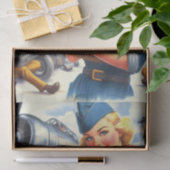Retro-Flugzeugpilot Pinup Seidenpapier (Geschenk)