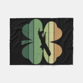 Retro-Flugzeugpilot Shamrock Patricks Day Damen Fleecedecke (Vorderseite (Horizontal))