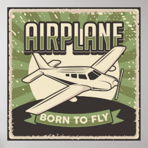 Retro-Flugzeugposter Poster