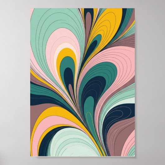 Retro Fluid Abstractionist Wave Poster (Vorne)