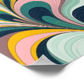 Retro Fluid Abstractionist Wave Poster (Ecke)