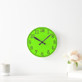 Retro Fluoro Lime-Green Wall Clock Runde Wanduhr (Zuhause)