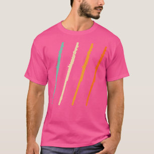 Retro Flute Vintage Klarinette Geschenk Musiker Br T-Shirt