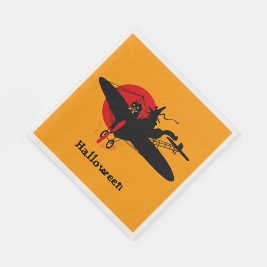 Retro Flying Hexe Party Napkins Serviette (Ecke)