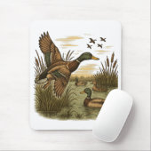 Retro-Flying-Mallard-Duck-Hunting Mousepad (Mit Mouse)