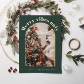 Retro Foil Christmas Card | Nur Merry Vibes Karte