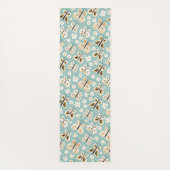 Retro Folk Art Butterfys Yogamatte (Rückseite)