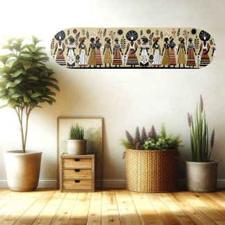 Retro Folk Art Vintage Stämme Maskieren afrikanisc Skateboard