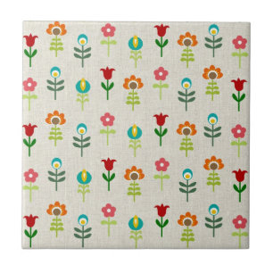 Retro Folk Blume Muster Fliese